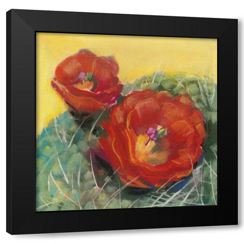 Blooming Succulent I Black Modern Wood Framed Art Print with Double Matting by Rowan, Carol