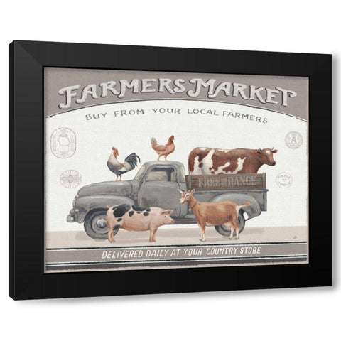 Vintage Farm I v2 Black Modern Wood Framed Art Print with Double Matting by Brissonnet, Daphne