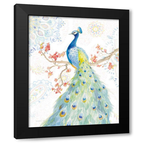 Jaipur II Black Modern Wood Framed Art Print with Double Matting by Nai, Danhui