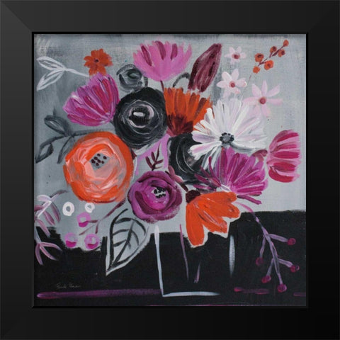 Nighttime Bloom Black Modern Wood Framed Art Print by Zaman, Farida