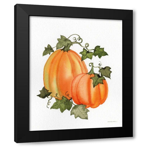 Pumpkin and Vines I Black Modern Wood Framed Art Print by McKenna, Kathleen Parr