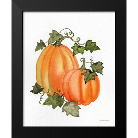 Pumpkin and Vines I Black Modern Wood Framed Art Print by McKenna, Kathleen Parr