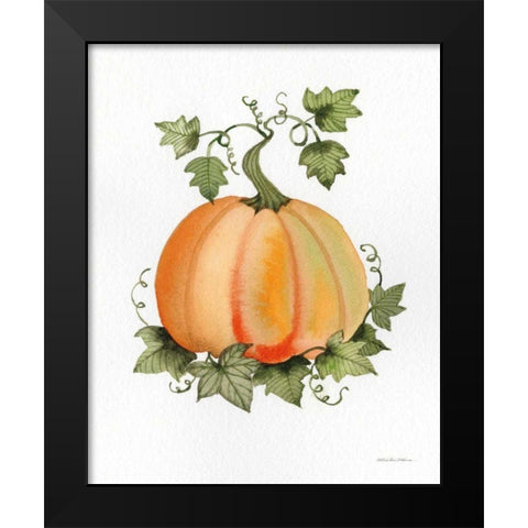 Pumpkin and Vines II Black Modern Wood Framed Art Print by McKenna, Kathleen Parr