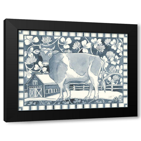 Farm Life II Stripe Border Black Modern Wood Framed Art Print by Thomas, Miranda