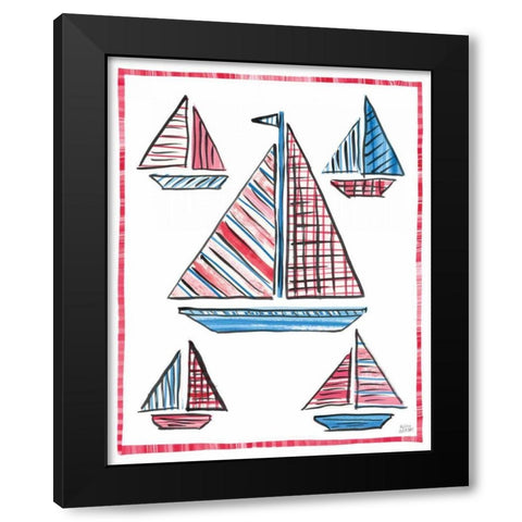 Coastal Americana IV Black Modern Wood Framed Art Print with Double Matting by Averinos, Melissa