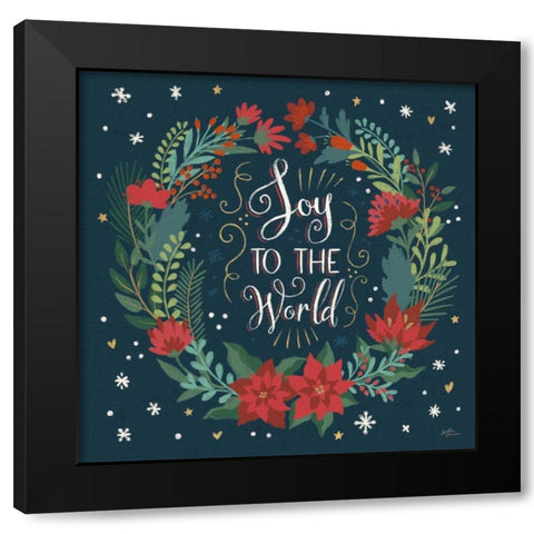 Christmas Bloom II Black Modern Wood Framed Art Print with Double Matting by Penner, Janelle