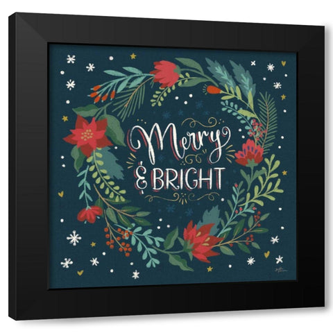 Christmas Bloom III Black Modern Wood Framed Art Print with Double Matting by Penner, Janelle