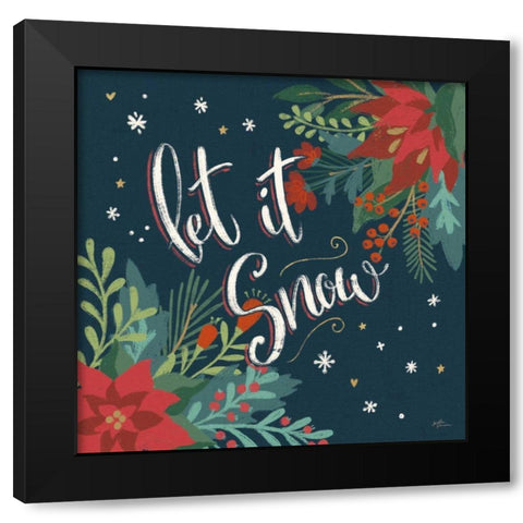 Christmas Bloom V Black Modern Wood Framed Art Print with Double Matting by Penner, Janelle