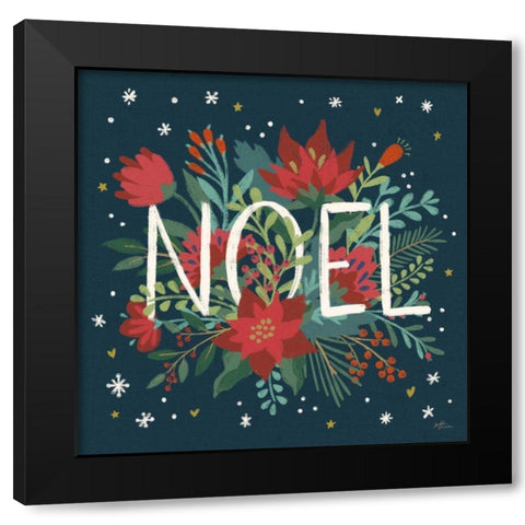 Christmas Bloom VII Black Modern Wood Framed Art Print with Double Matting by Penner, Janelle