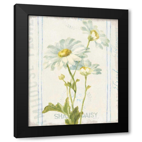 Floursack Florals III Black Modern Wood Framed Art Print with Double Matting by Nai, Danhui