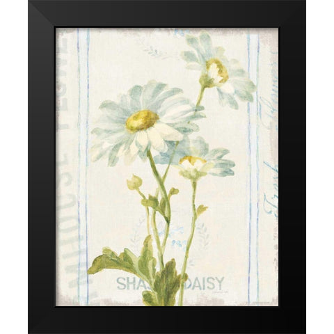 Floursack Florals III Black Modern Wood Framed Art Print by Nai, Danhui