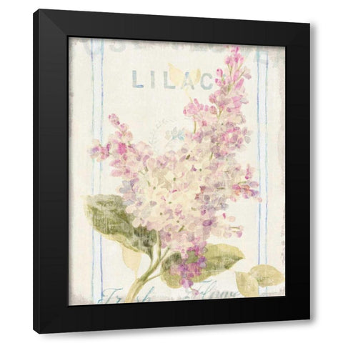 Floursack Florals V Black Modern Wood Framed Art Print with Double Matting by Nai, Danhui