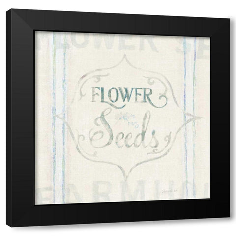 Floursack Florals IX Black Modern Wood Framed Art Print with Double Matting by Nai, Danhui