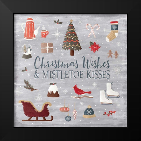 Christmas Cheer I Black Modern Wood Framed Art Print by Marshall, Laura