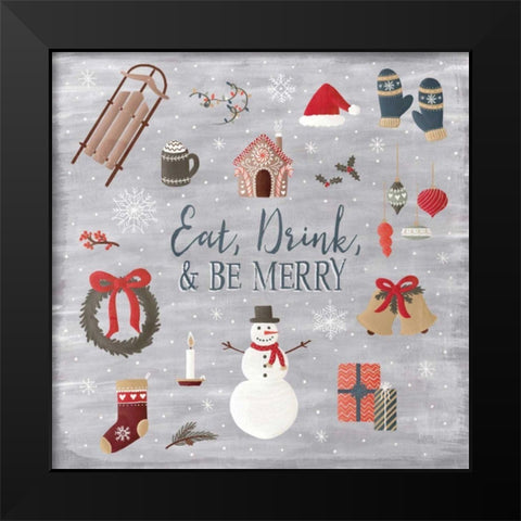 Christmas Cheer II Black Modern Wood Framed Art Print by Marshall, Laura