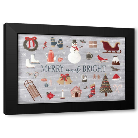 Christmas Cheer III Black Modern Wood Framed Art Print by Marshall, Laura