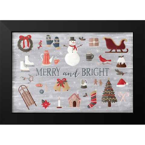 Christmas Cheer III Black Modern Wood Framed Art Print by Marshall, Laura