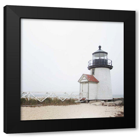 Brant Point Light Black Modern Wood Framed Art Print by Marshall, Laura