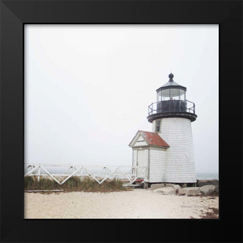Brant Point Light Black Modern Wood Framed Art Print by Marshall, Laura