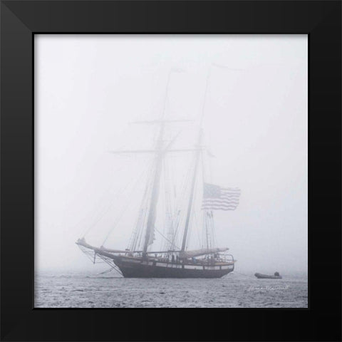 Through the Mist Black Modern Wood Framed Art Print by Marshall, Laura
