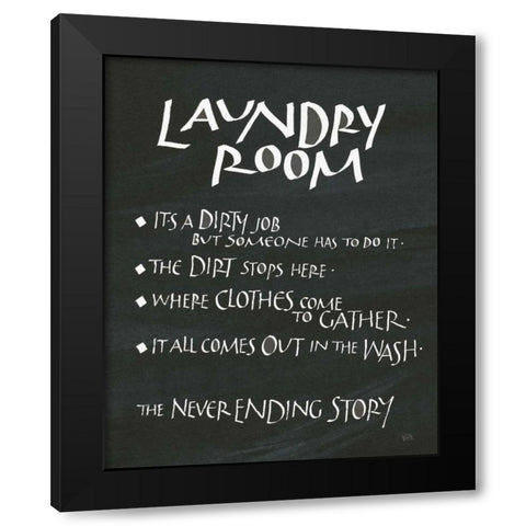Laundry Room Sayings Black Modern Wood Framed Art Print with Double Matting by Paschke, Chris