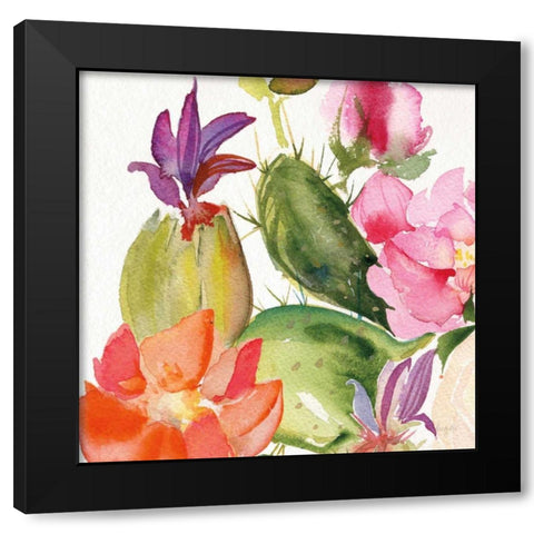 Desert Rose II Black Modern Wood Framed Art Print by Rice, Kristy