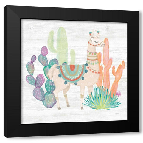 Lovely Llamas II Black Modern Wood Framed Art Print by Urban, Mary