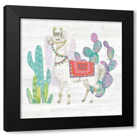 Lovely Llamas V Black Modern Wood Framed Art Print by Urban, Mary