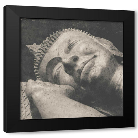 Reclining Buddha Black Modern Wood Framed Art Print with Double Matting by Wild Apple Portfolio