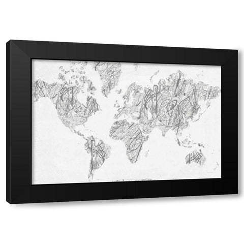 World on a String Neutral Black Modern Wood Framed Art Print by Rhue, Piper