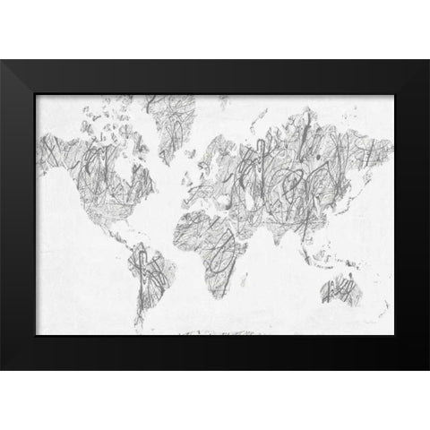 World on a String Neutral Black Modern Wood Framed Art Print by Rhue, Piper