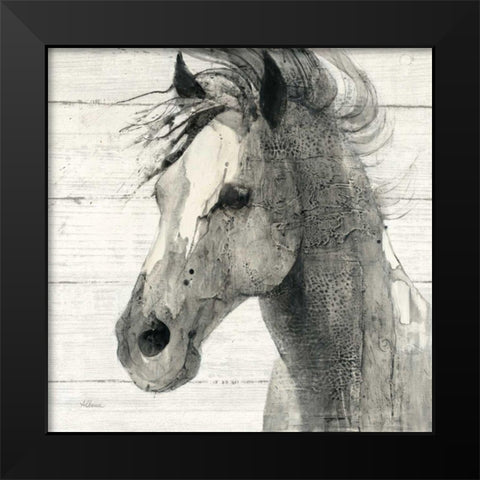 In the Wind II Shiplap Black Modern Wood Framed Art Print by Hristova, Albena