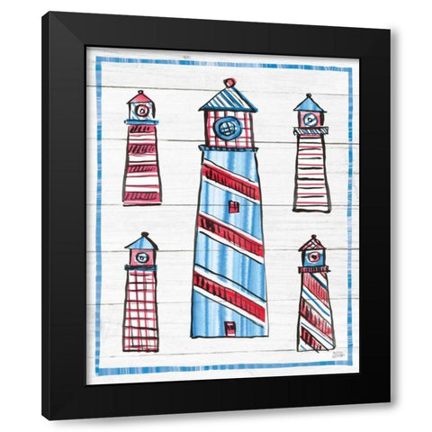 Coastal Americana II Shiplap Black Modern Wood Framed Art Print with Double Matting by Averinos, Melissa