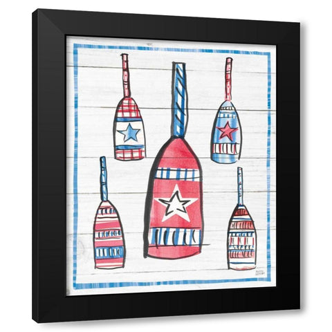 Coastal Americana III Shiplap Black Modern Wood Framed Art Print with Double Matting by Averinos, Melissa