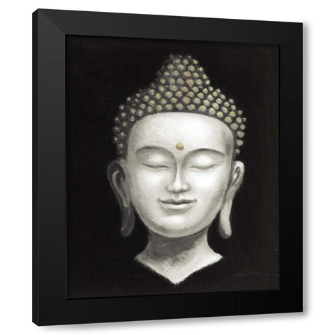 Serene Buddha II White Gold Black Modern Wood Framed Art Print by McBride, Naomi
