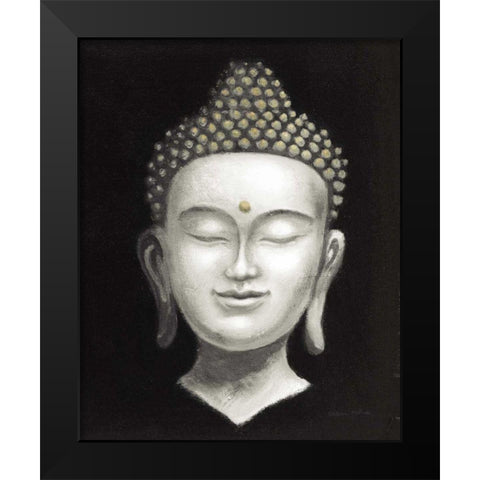 Serene Buddha II White Gold Black Modern Wood Framed Art Print by McBride, Naomi