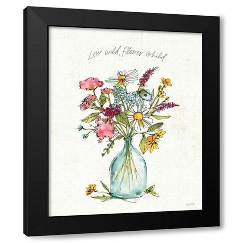 Simply Petals II Black Modern Wood Framed Art Print by Tavoletti, Anne