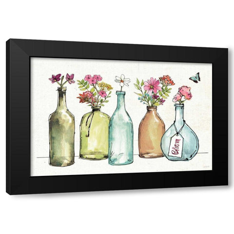 Simply Petals IV Black Modern Wood Framed Art Print by Tavoletti, Anne