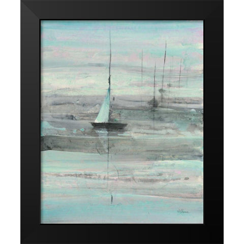 Ice Sailing Black Modern Wood Framed Art Print by Hristova, Albena