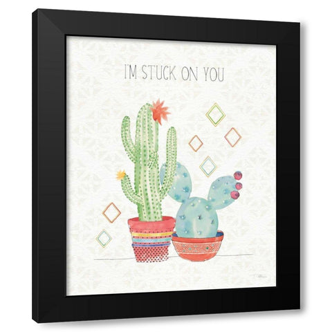 Sweet Succulents II Black Modern Wood Framed Art Print by Pela Studio