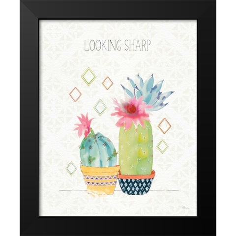 Sweet Succulents III Black Modern Wood Framed Art Print by Pela Studio