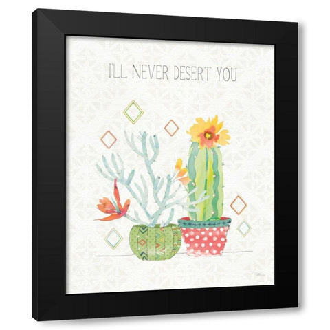 Sweet Succulents V Black Modern Wood Framed Art Print by Pela Studio