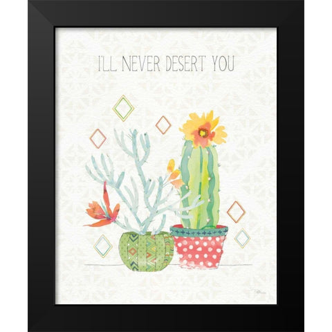 Sweet Succulents V Black Modern Wood Framed Art Print by Pela Studio