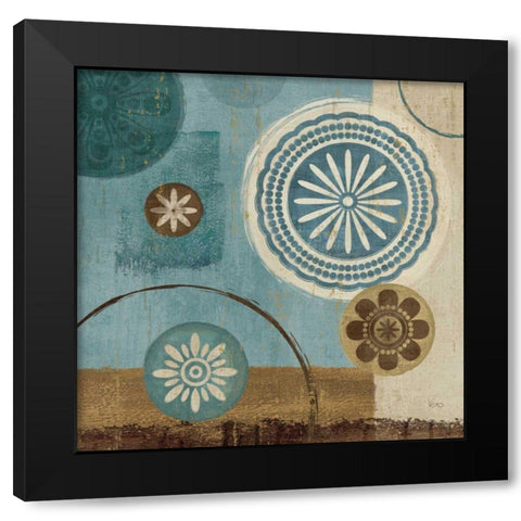 New Generation Blue III Black Modern Wood Framed Art Print with Double Matting by Charron, Veronique