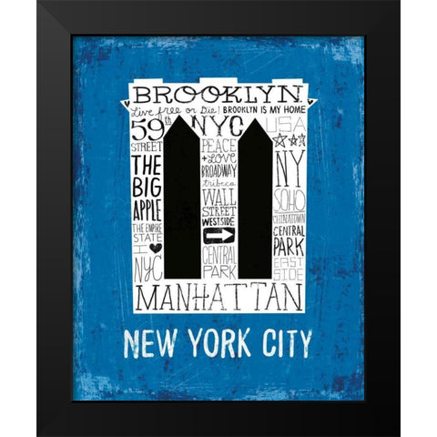 Iconic NYC V Black Modern Wood Framed Art Print by Mullan, Michael