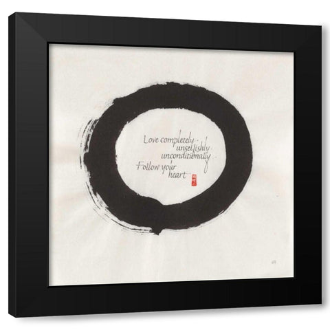 Love Completely Black Modern Wood Framed Art Print by Paschke, Chris