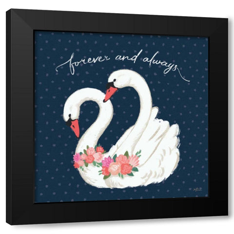 Swan Lake VI Black Modern Wood Framed Art Print with Double Matting by Penner, Janelle