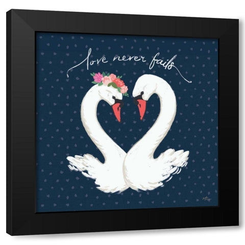 Swan Lake VII Black Modern Wood Framed Art Print with Double Matting by Penner, Janelle