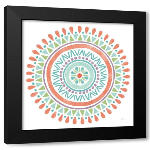 Lovely Llamas Mandala I on White Black Modern Wood Framed Art Print by Urban, Mary
