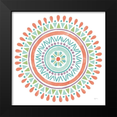 Lovely Llamas Mandala I on White Black Modern Wood Framed Art Print by Urban, Mary